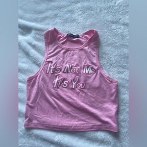 Pink Graphic Crop Top